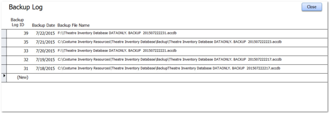Backup Database